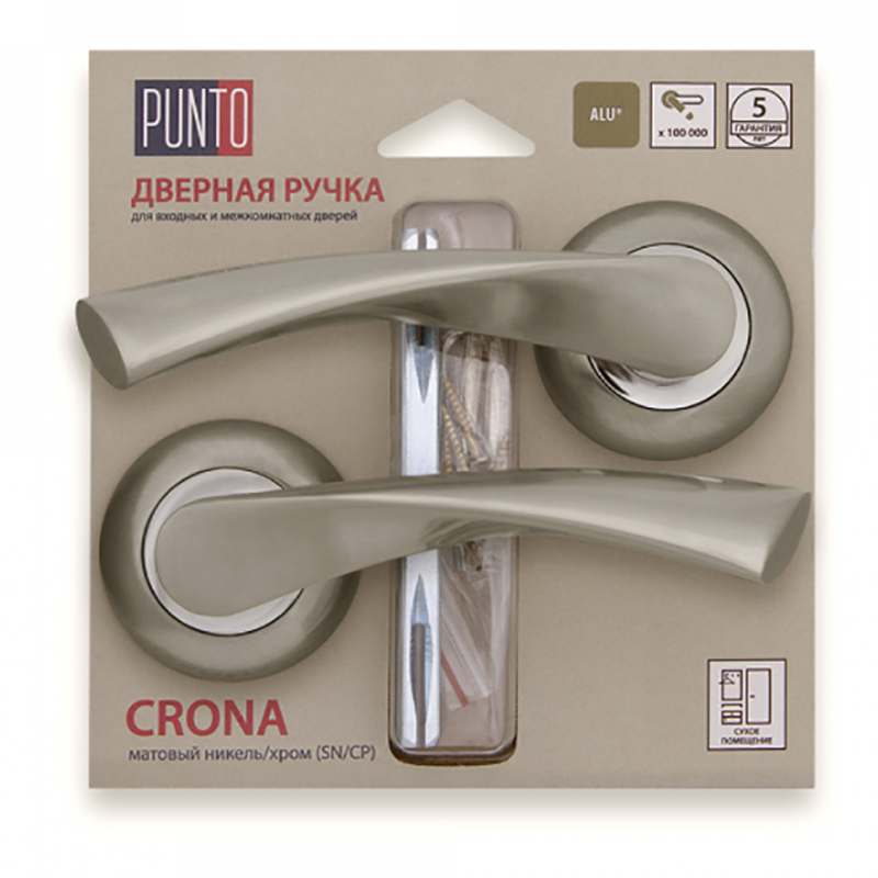 Ручка раздельная CRONA TL/HD SN/CP-3 матовый никель/хром